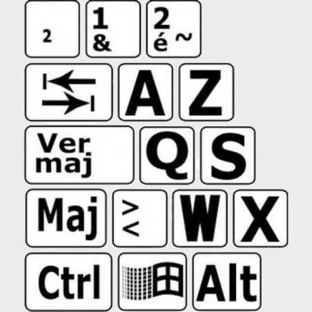 198 autocollants gros caractères lettres majuscules clavier Français pour PC