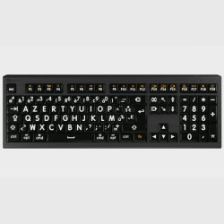 Caractères agrandis pour clavier de PC, noir sur fond blanc - AVH - By