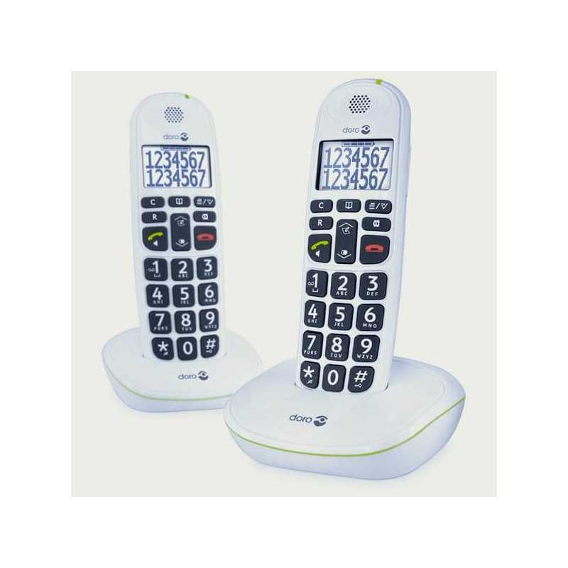 2 téléphones sans fil Doro faciles d'utilisation avec touches parlantes